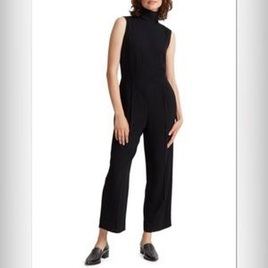 Club Monaco Black Ribbed Neck cropped Jumpsuit -Size 2
